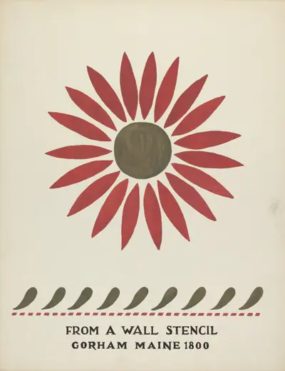 Design from Gorham, Maine 1800: from Proposed Portfolio "Maine Wall Stencils"