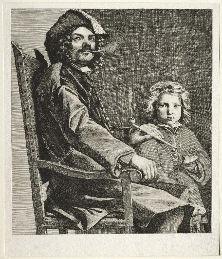Man Smoking a Pipe and a Small Boy by Michael Sweerts
