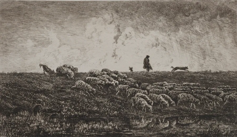 The Shower by Charles François Daubigny