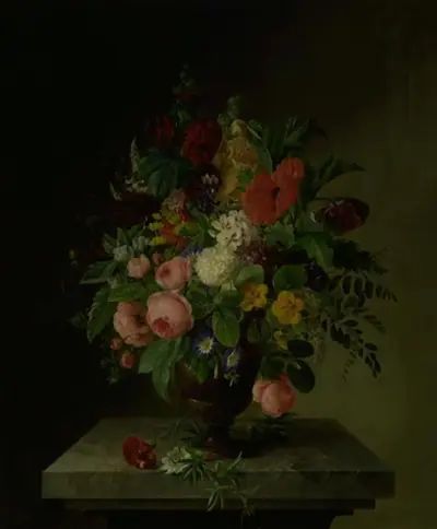 En vase med blomster
