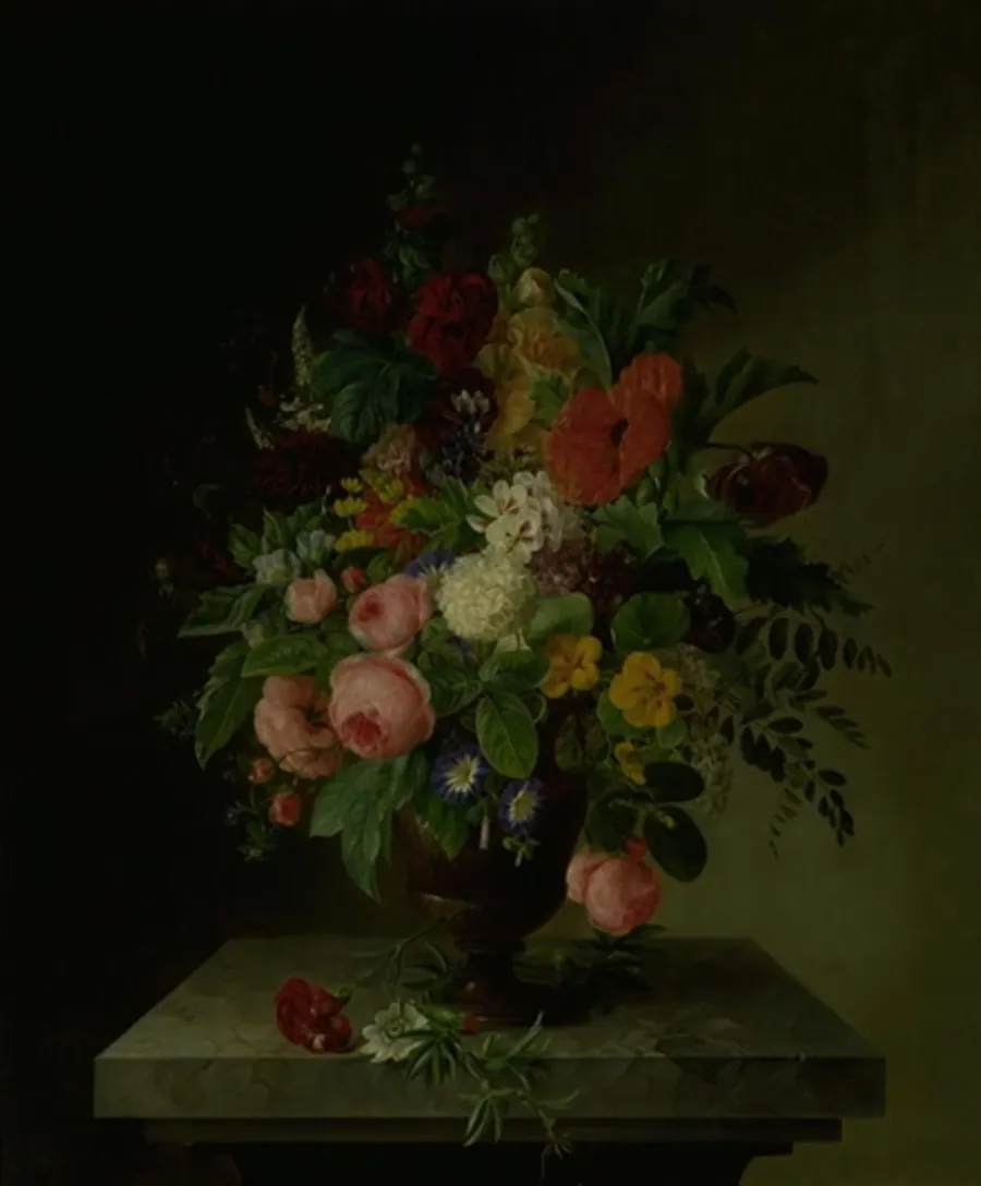En vase med blomster by Hanne Hellesen