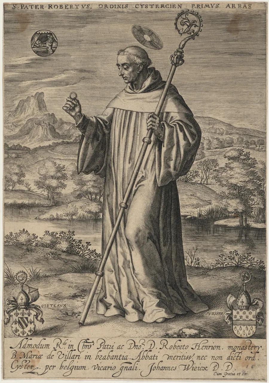 Saint Robert, Founder and First Abbot of the Cistercian Monks by Johan Wierix