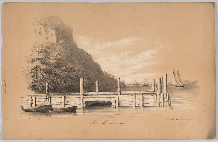 Fort Lee Landing, in: The New York Drawing Book, Containing a Series of Original Designs and Sketches of American Scenery, No. 2 by W. H. Graham