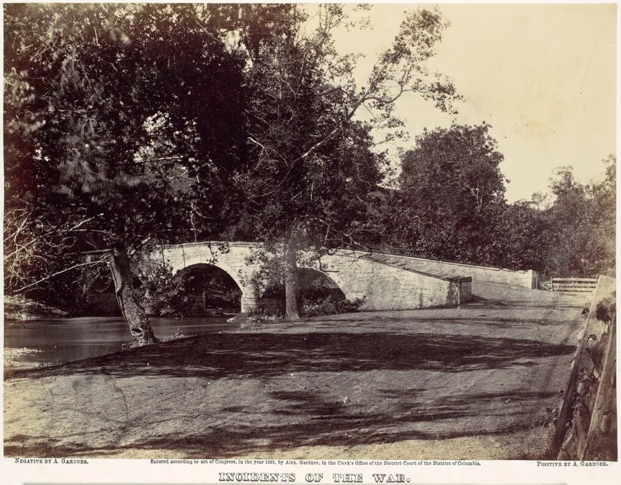 Burnside Bridge, Across the Antietam, near Sharpsburg, No. 1, September 1862 by Alexander Gardner