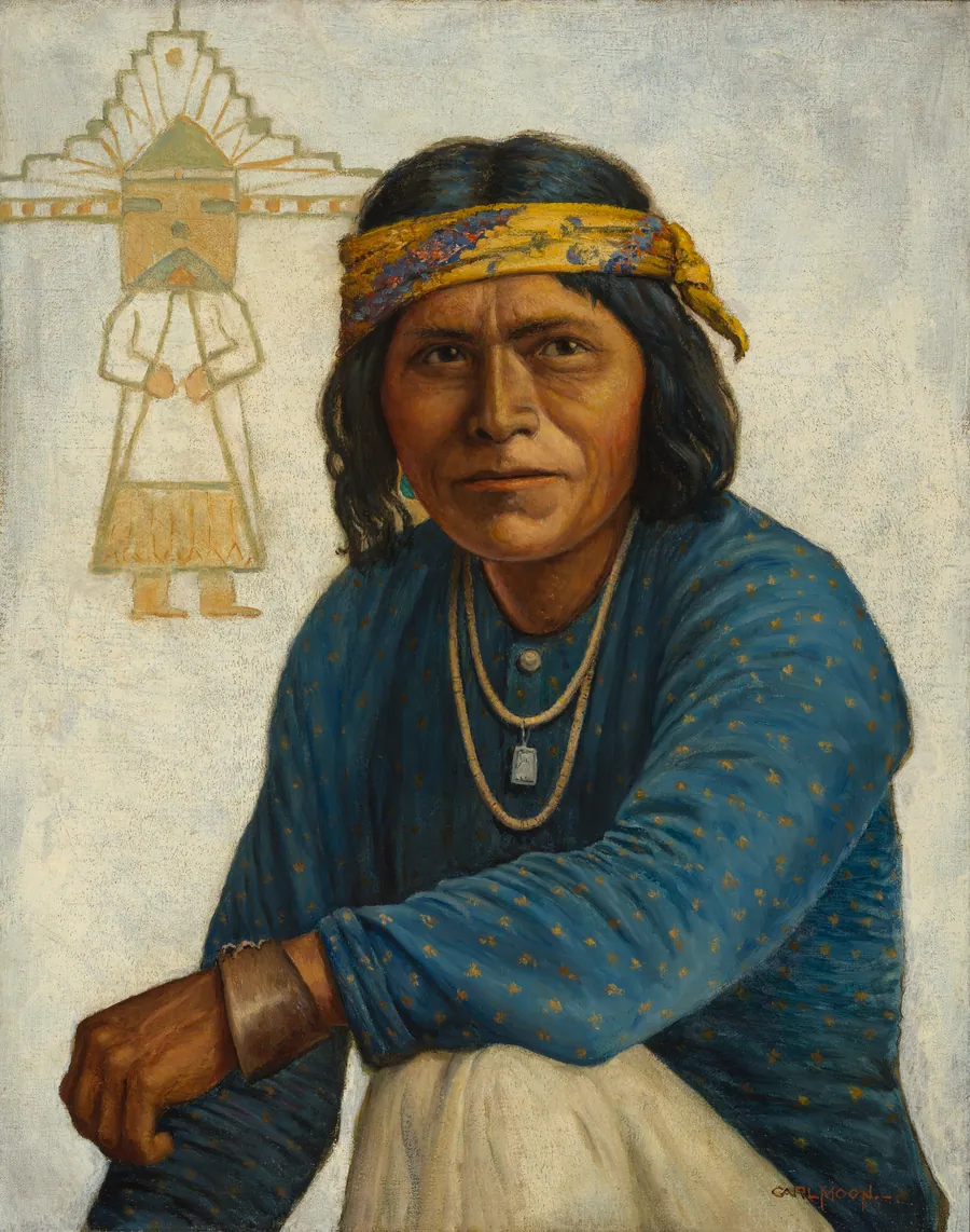 Zuni Man by Carl Moon, born Wilmington, OH 1879-died San Francisco, CA 1948