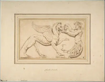 Foliate Amor Pouring a Drink for a Griffin