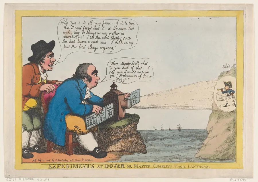 Experiments at Dover or Master Charley's Magic Lanthorn by Thomas Rowlandson