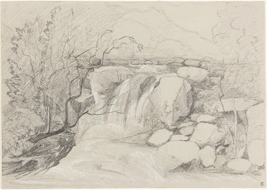 Waterfall with Rocks by John Sell Cotman