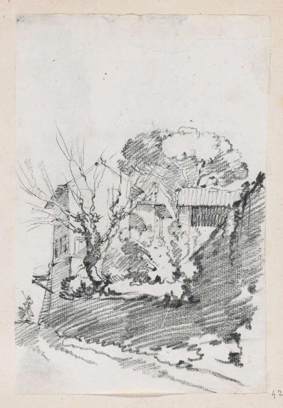 Houses beside a Road in Italy by Joseph-Marie Vien