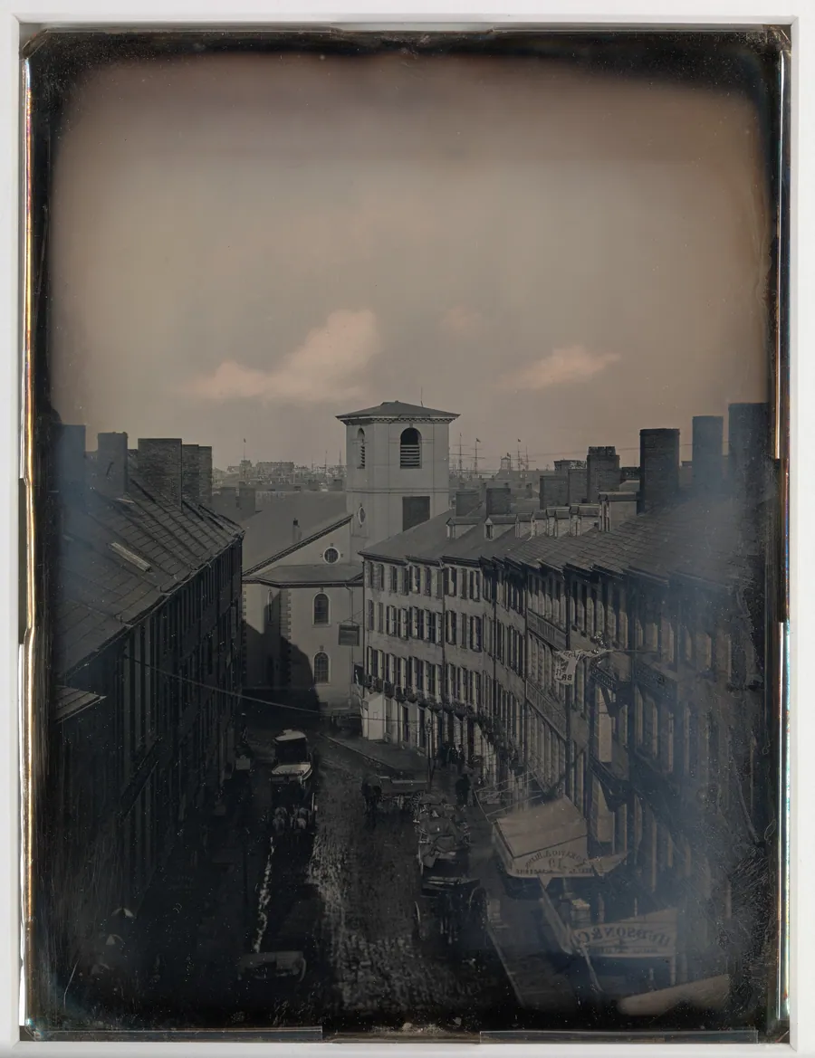 [View Down Brattle Street from the Southworth & Hawes Studio at 5 1/2 Tremont Row, Boston] by Albert Sands Southworth