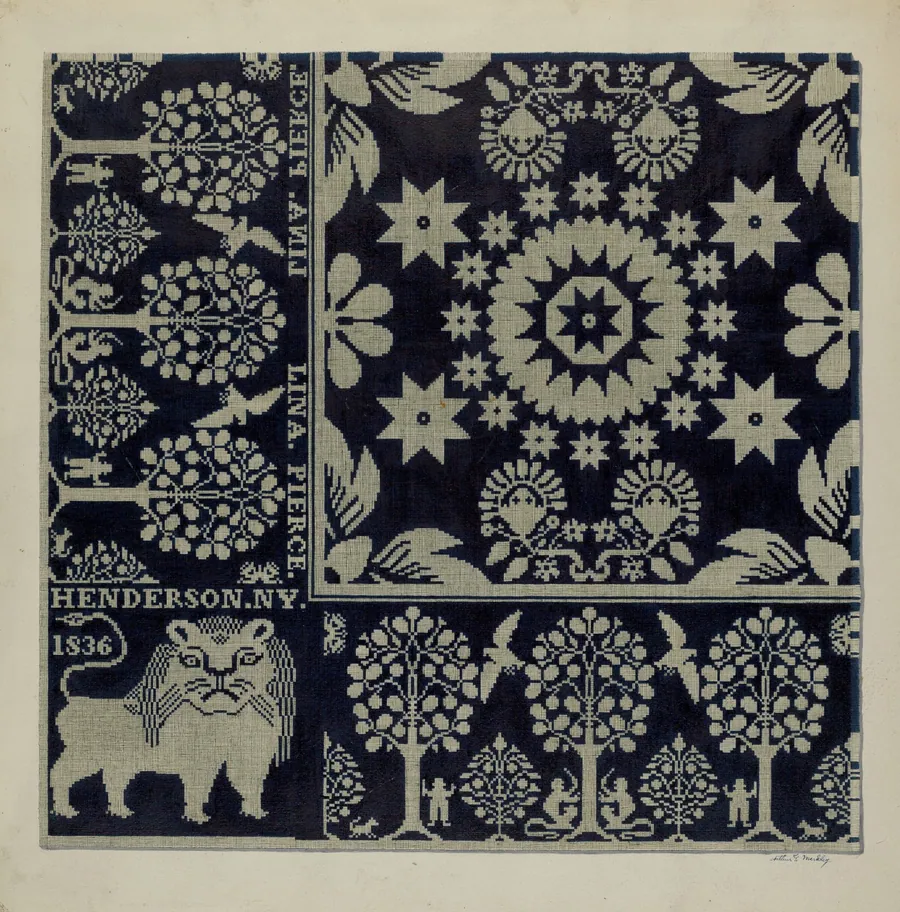 Tyler Coverlet (Section) by Arthur G. Merkley