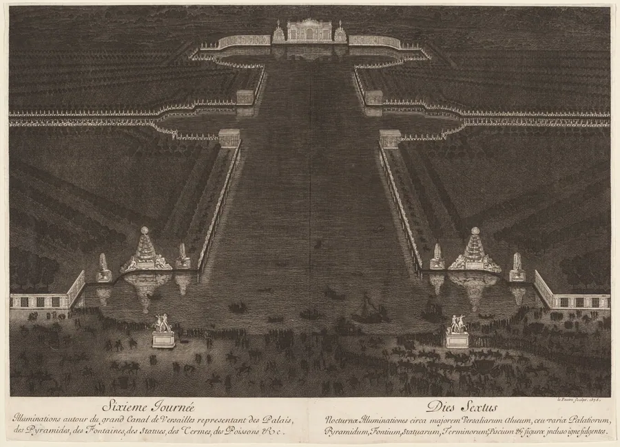 Illuminations autour du grand Canal de Versailles by Jean Lepautre