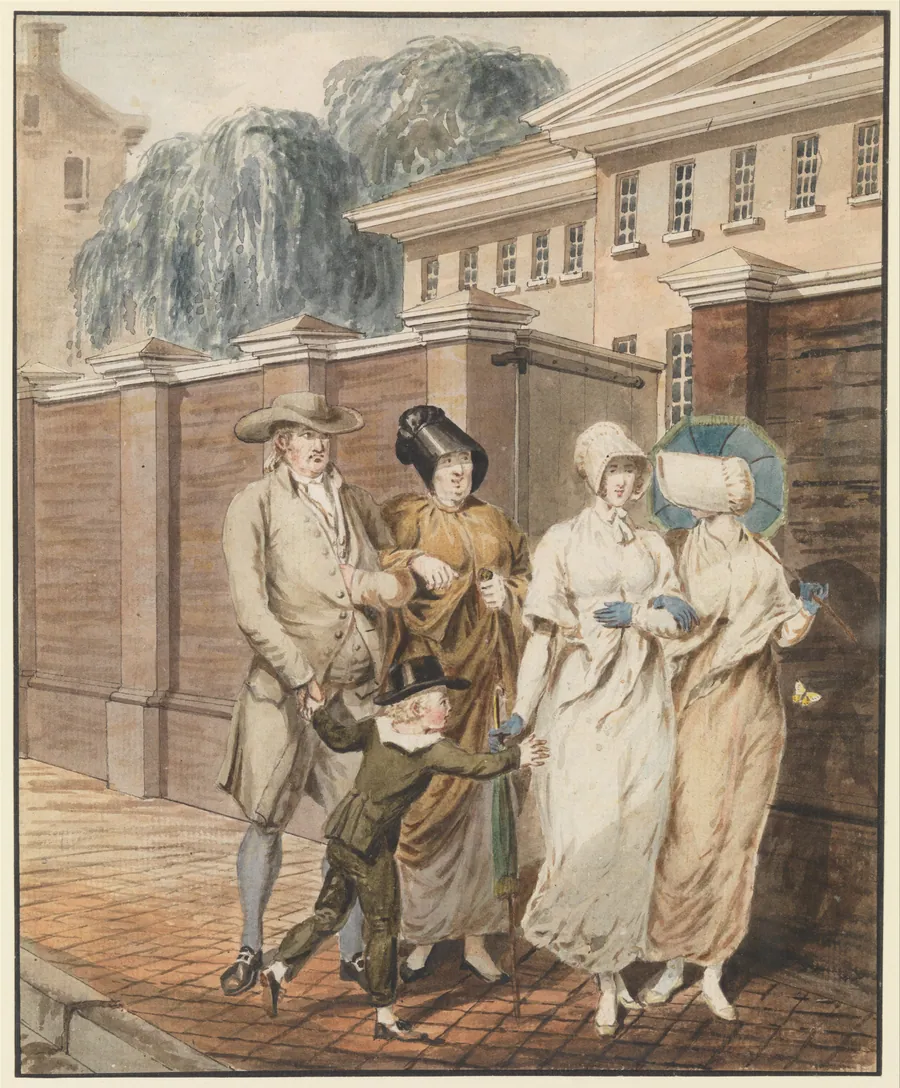 Sunday Morning in front of the Arch Street Meeting House, Philadelphia by John Lewis Krimmel