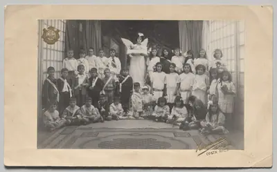 Untitled (Semi-Circle of Children, Central Girl Dressed as an Angel Holding the Baby Jesus)
