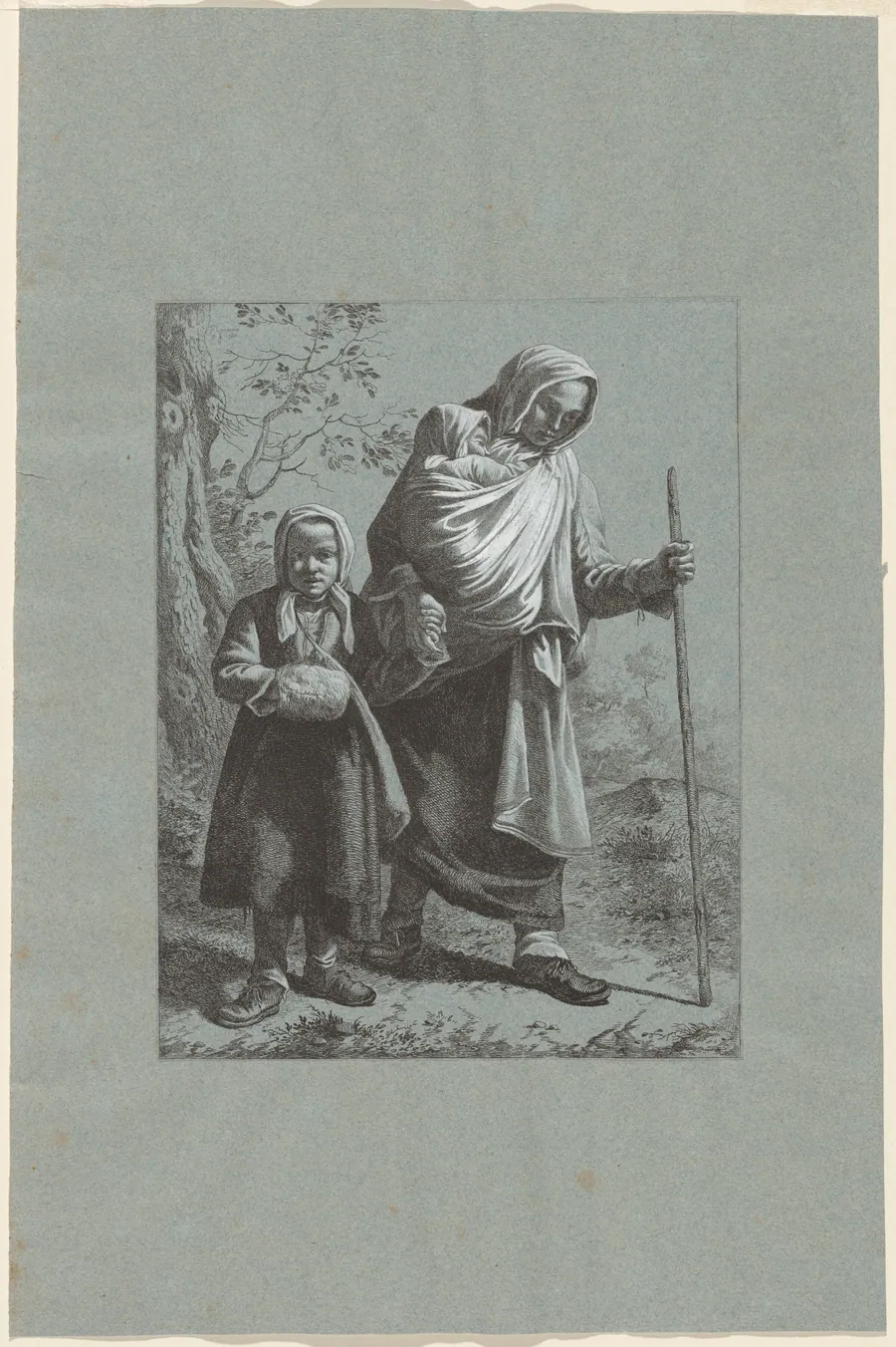 Peasant Woman with Two Children by Francesco Londonio