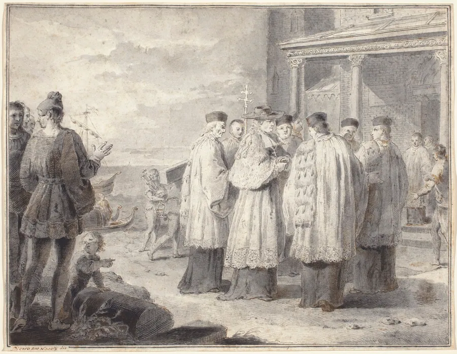 Paulinus, Cardinal and Patriarch of Aquileia, Transfers His Seat to Grado by Pietro Antonio Novelli