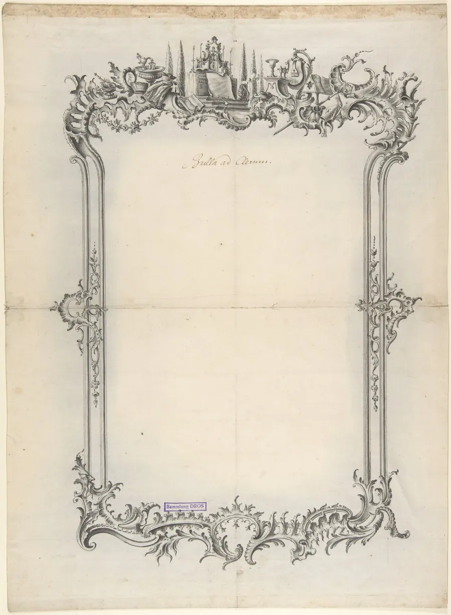 Design for Frame with Ecclesiastical Motifs by Johann Oktavian Salver