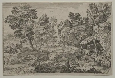 Landscape with Shepherds and two Flocks