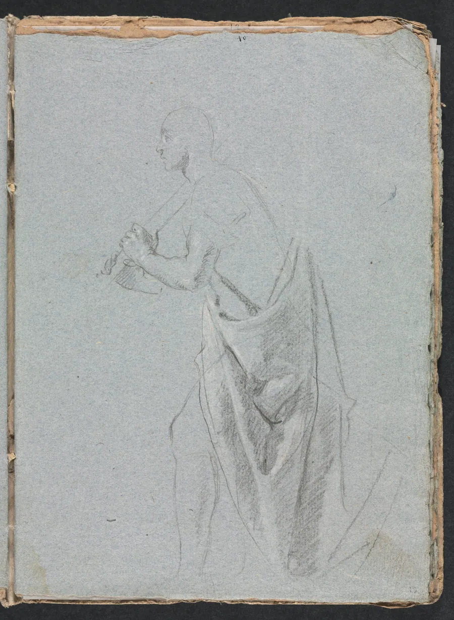 Verona Sketchbook: Standing male with drapery (page 19) by Francesco Lorenzi
