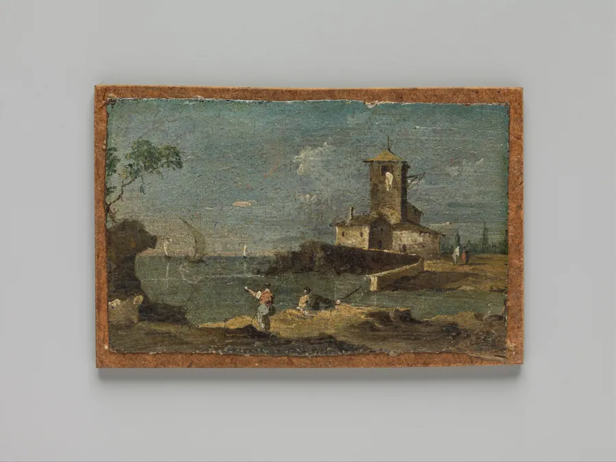 Capriccio with a Square Tower and Two Houses by Francesco Guardi