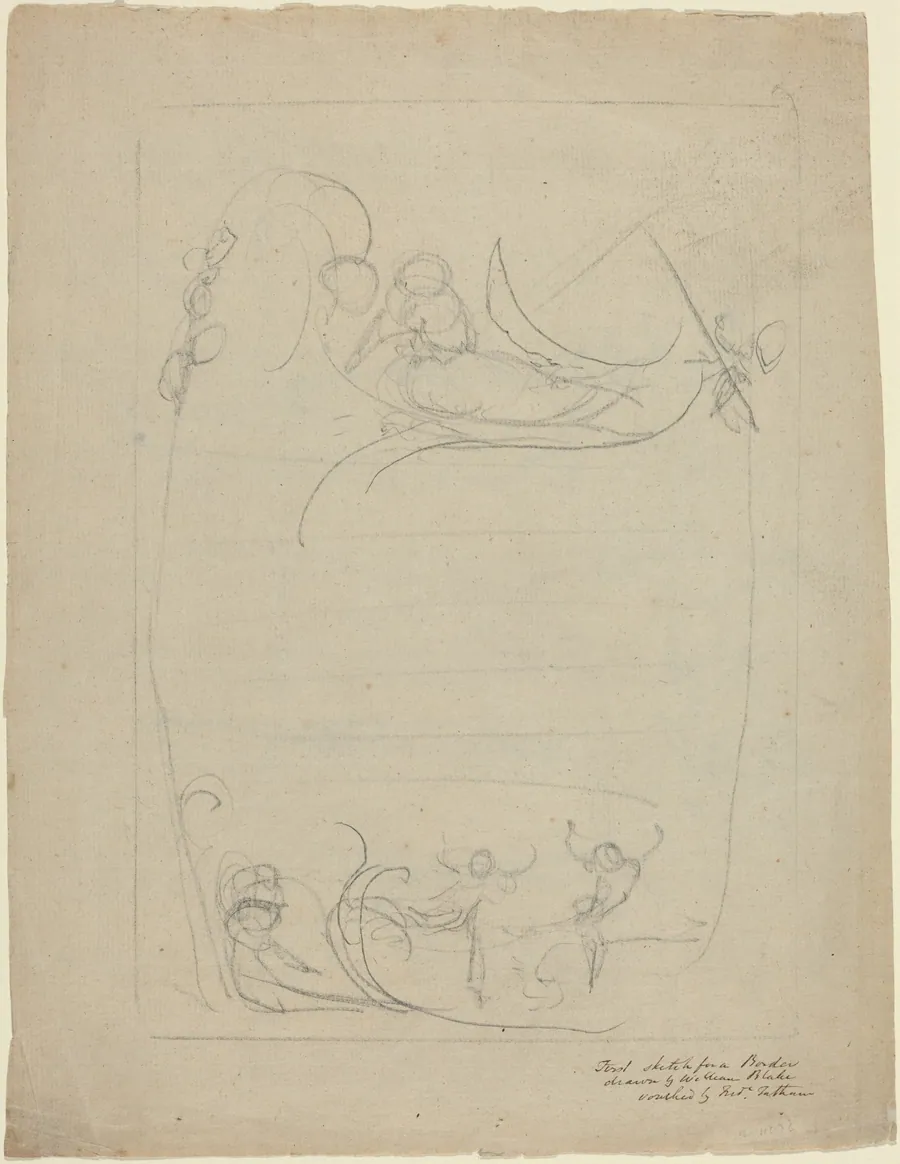 An Armed Man Spurning a Woman [recto] by William Blake