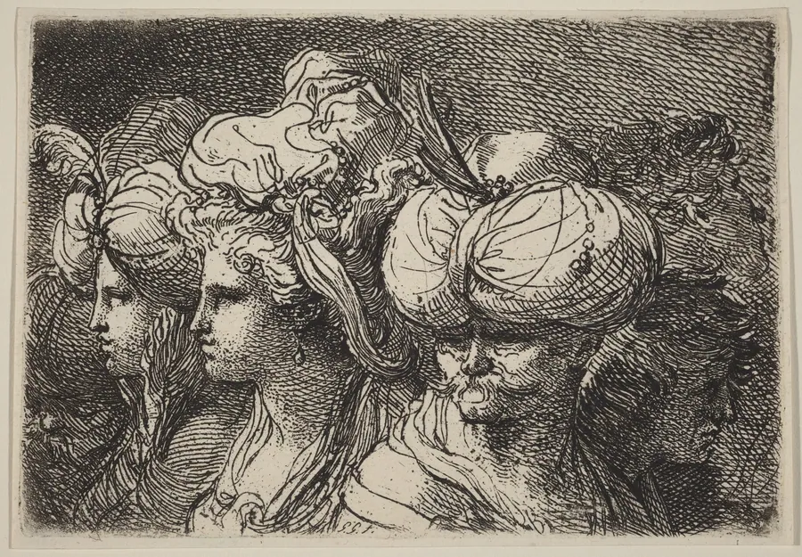Six Heads, a Turk in Front by Gaetano Gandolfi