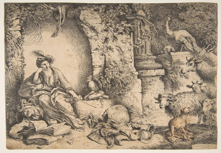 Circe with the companions of Ulysses changed into animals by Giovanni Benedetto Castiglione (Il Grechetto)