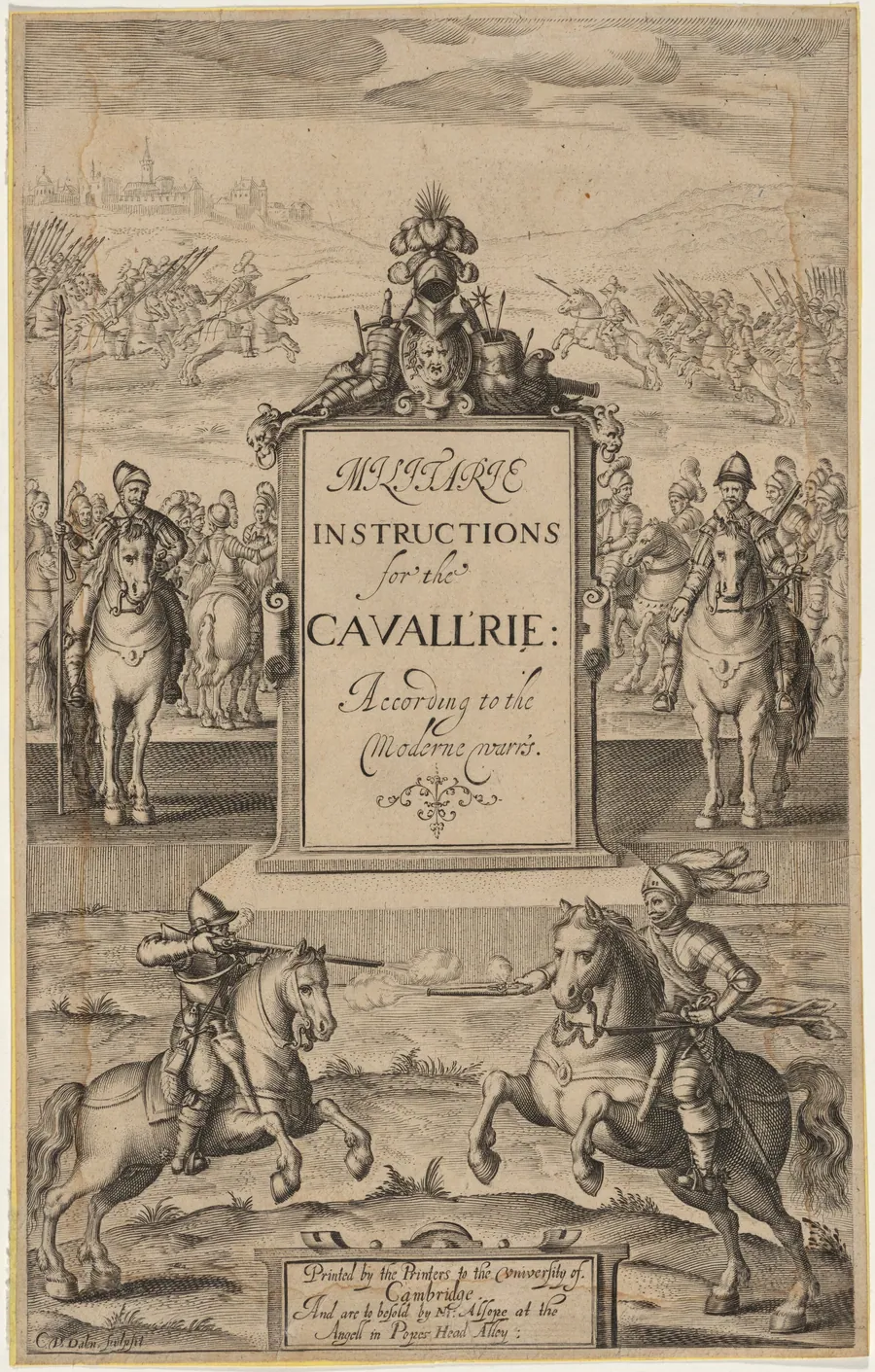 Title Page to Cruso, Militarie Instructions for the Cavallrie by Cornelis van Dalen I