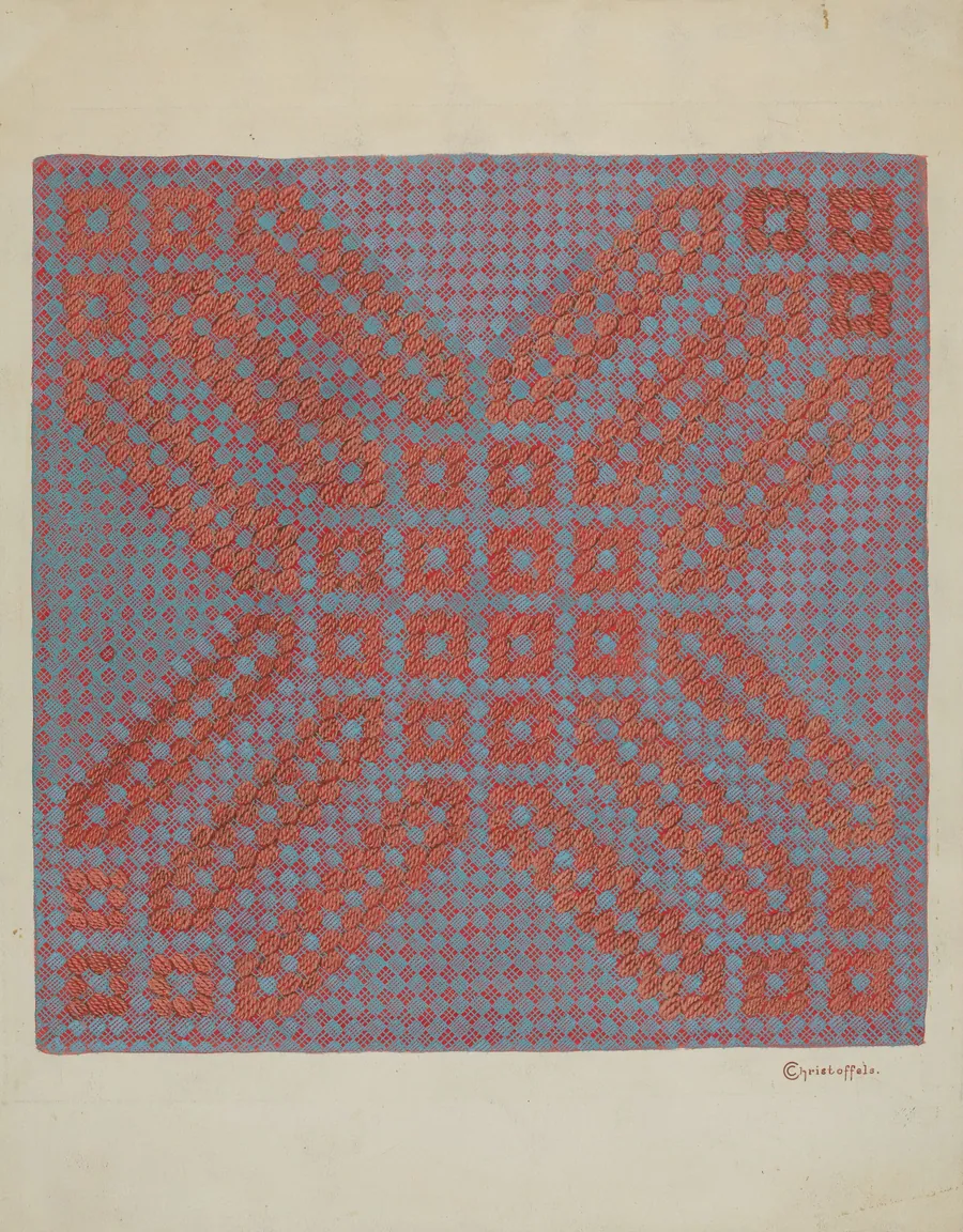 Coverlet - Section of Reverse Side by Cornelius Christoffels