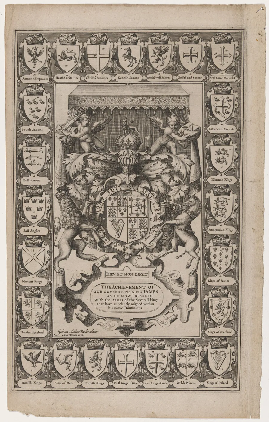 Title Page for the Achievement of our Soveraigne King James by Jodocus Hondius I