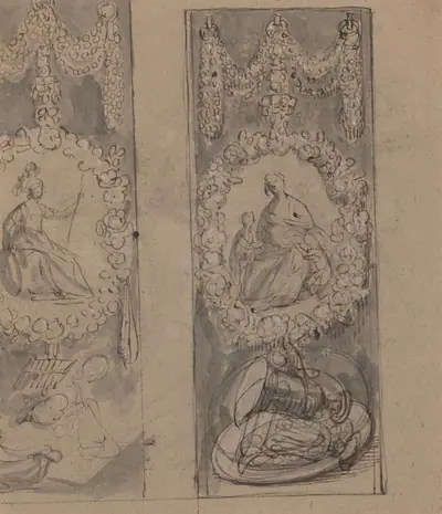 Decorative Motifs with Garlands (verso)