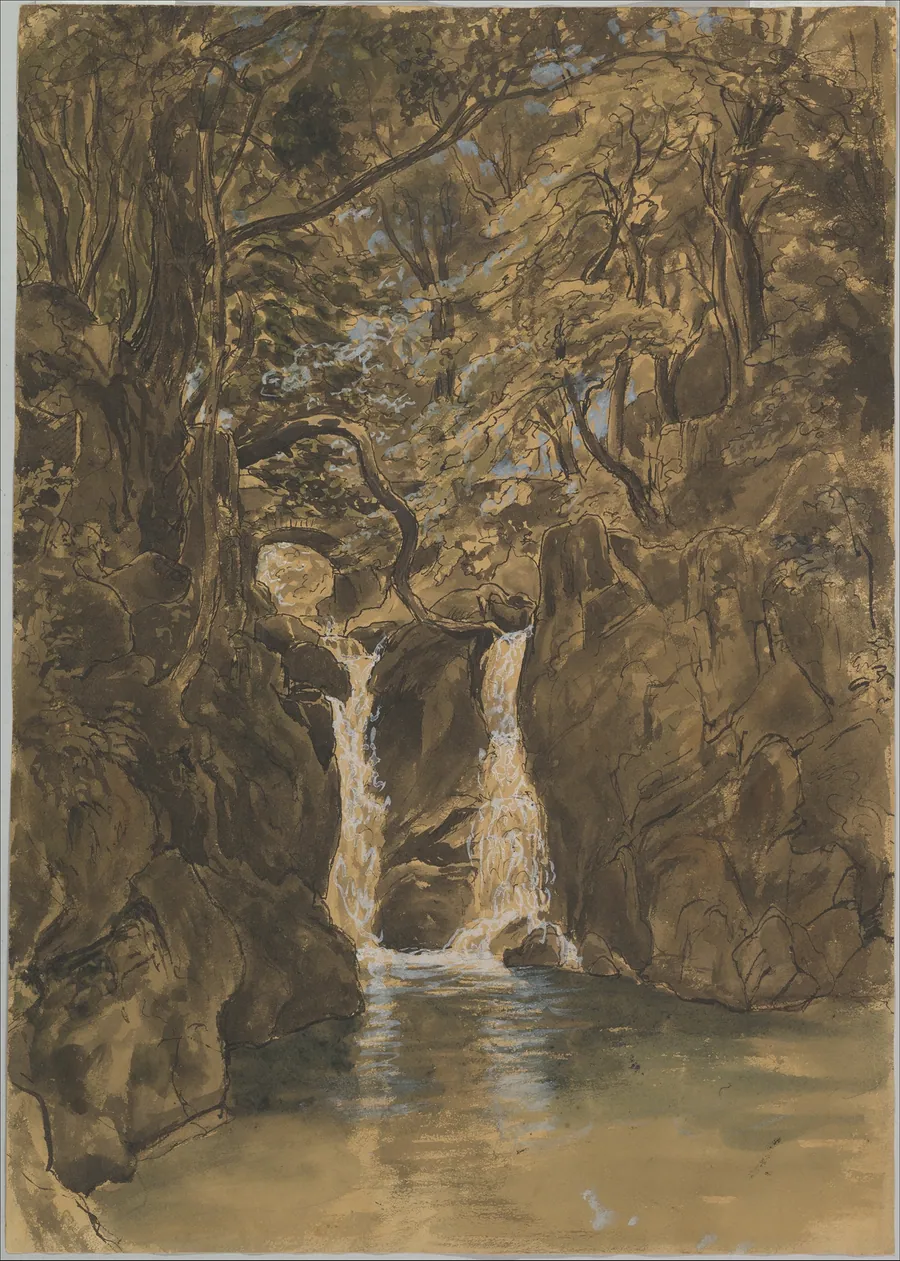 A View of Lower Rydal Falls, Cumbria by Thomas Fearnley