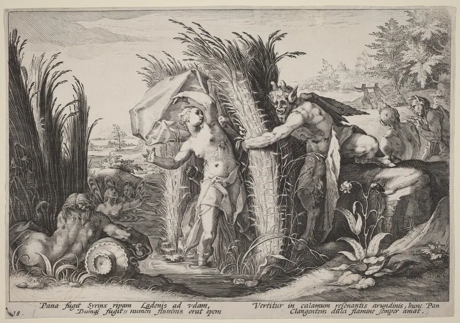 Pan and Syrinx by Hendrick Goltzius