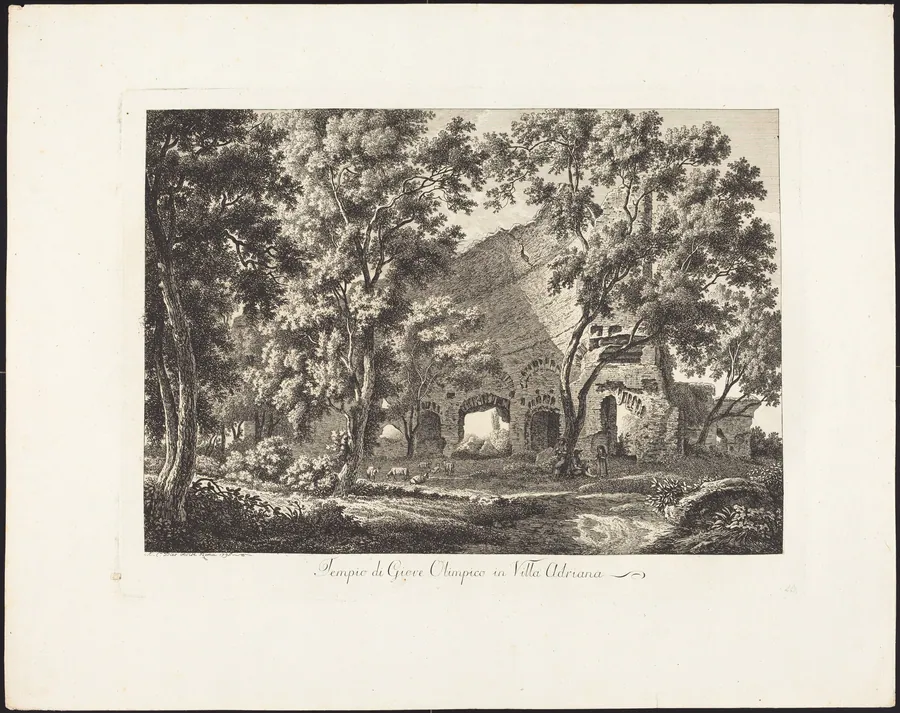 Tempio di Giove Olimpico in Villa Adriana by Albert Christoph Dies
