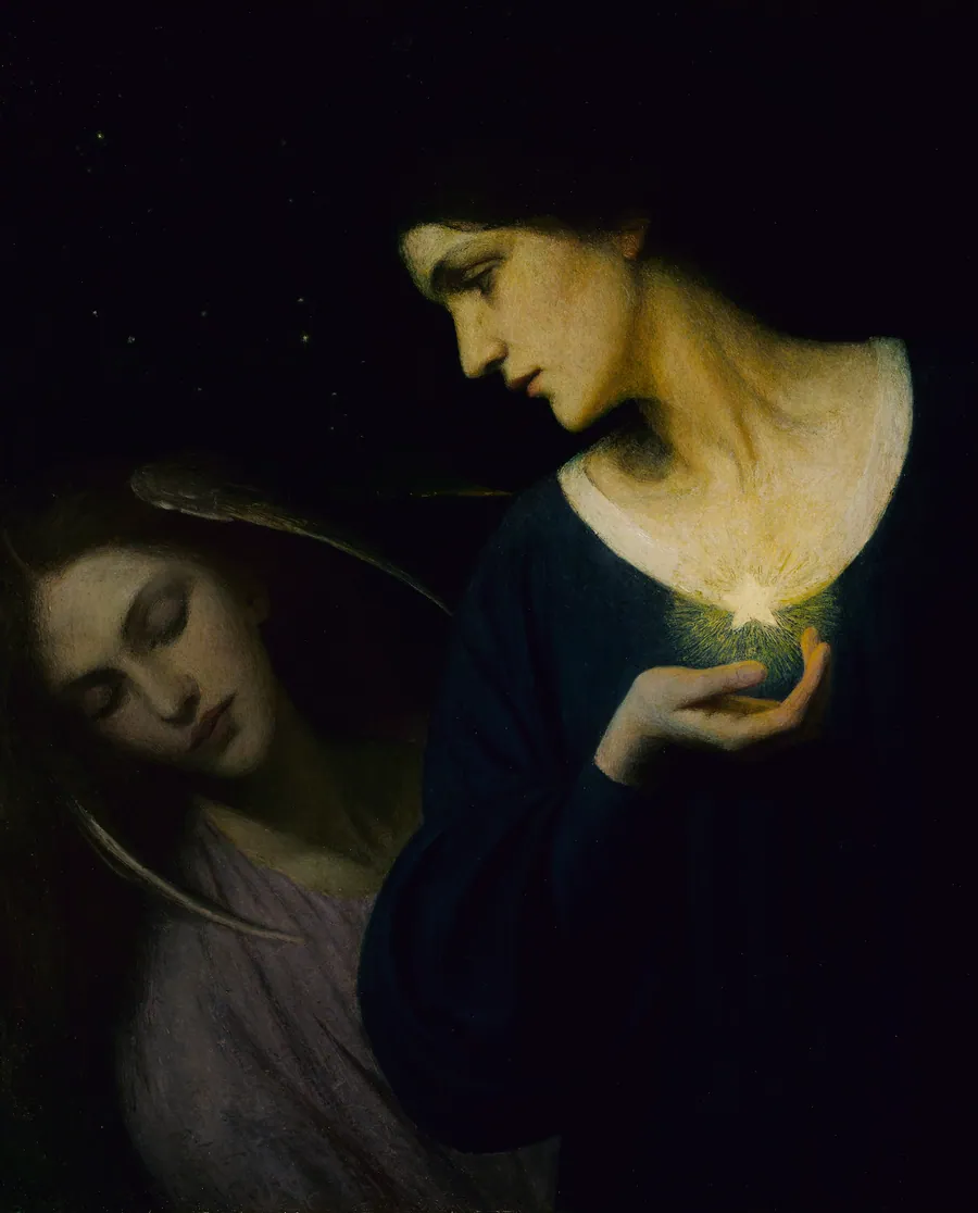 Night and Her Daughter Sleep by Mary L. Macomber, born Fall River, MA 1861-died Boston, MA 1916