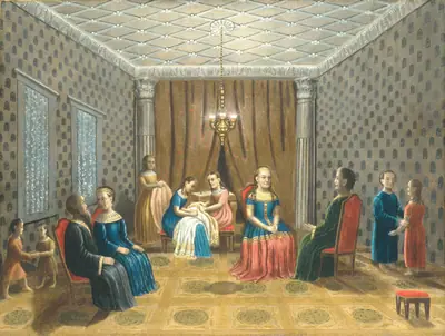 Egyptian Scene (possibly Moses and Zipporah)
