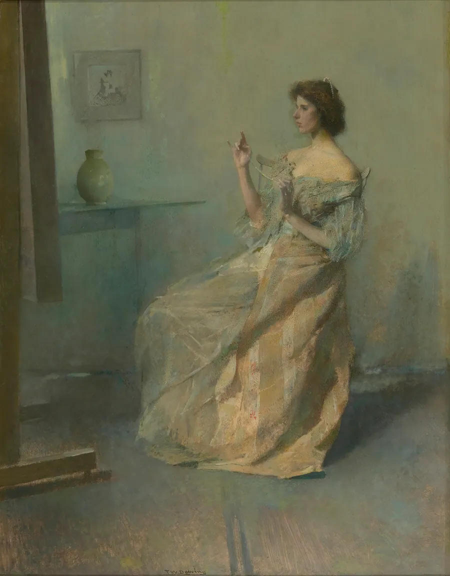The Necklace by Thomas Wilmer Dewing, born Boston, MA 1851-died New York City 1938