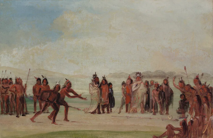 Tchung-kee, a Mandan Game Played with a Ring and Pole by George Catlin, born Wilkes-Barre, PA 1796-died Jersey City, NJ 1872