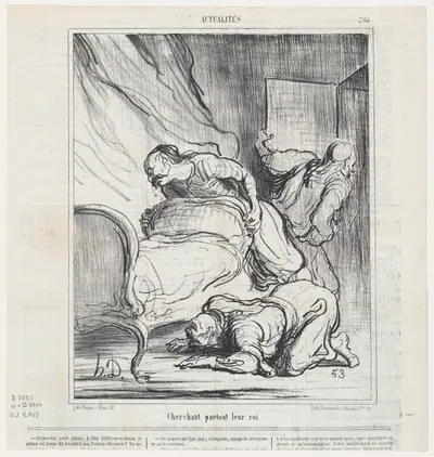 Looking everywhere for their king, from 'News of the day,' published in Le Charivari, October 4, 1867
