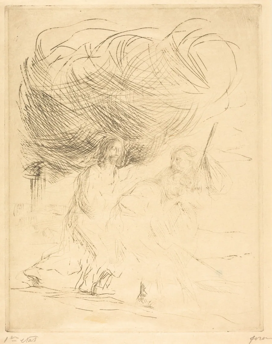 La route d'Emmaüs (2e planche) (The Road to Emmaus) (second plate) by Jean-Louis Forain