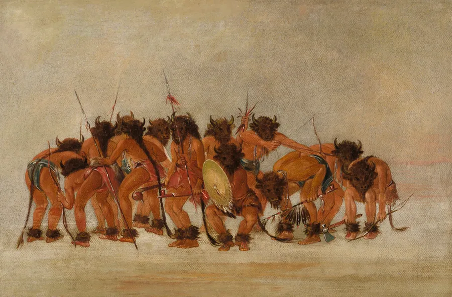 Buffalo Dance, Mandan by George Catlin, born Wilkes-Barre, PA 1796-died Jersey City, NJ 1872