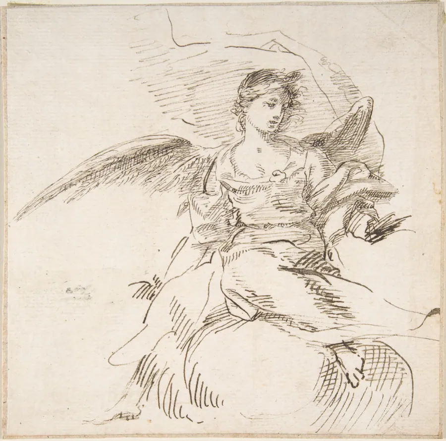 Angel Seated on Clouds by Pedro  Duque Cornejo