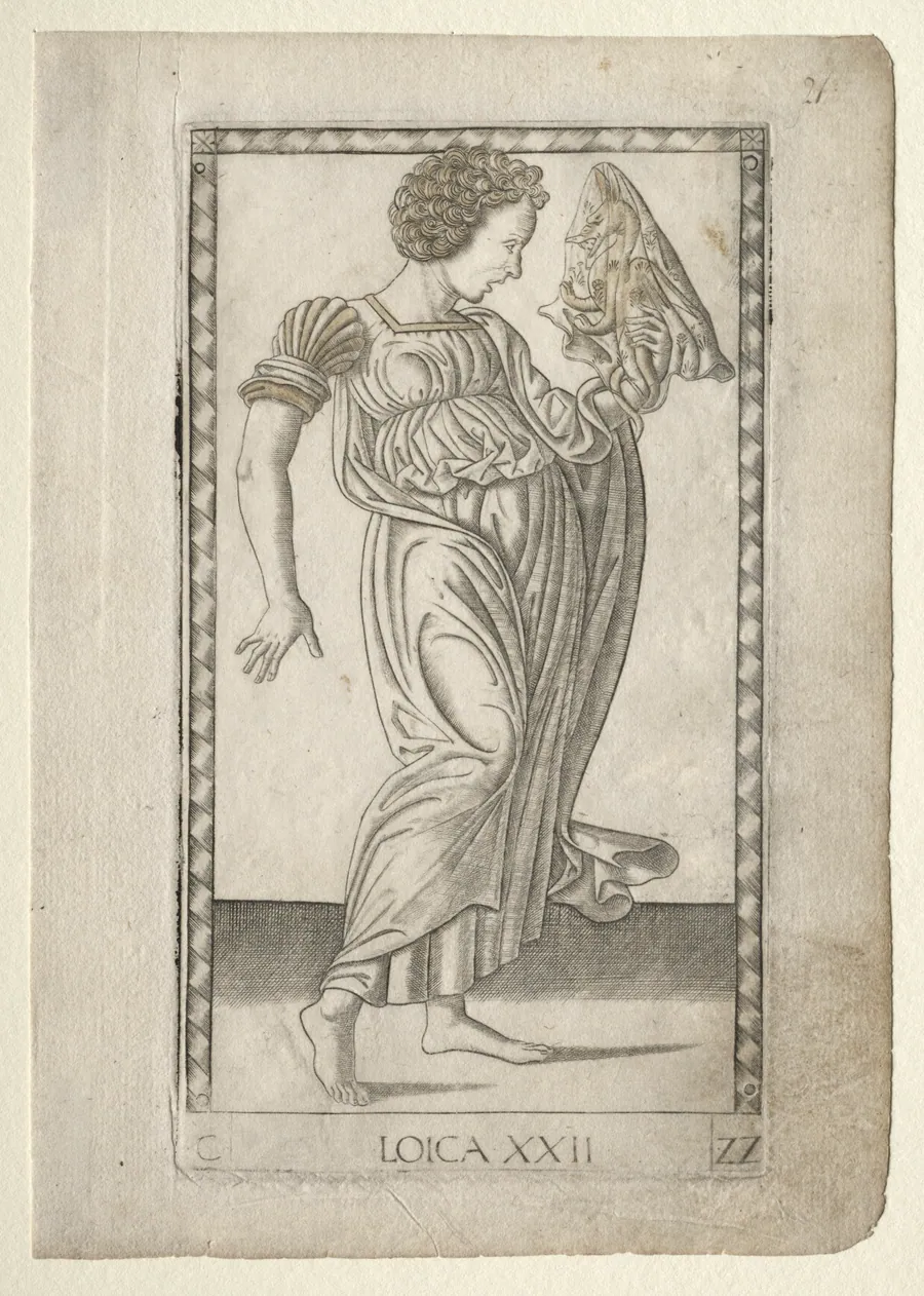 Logic (from the Tarocchi, series C:  Liberal Arts, #22) by Master of the E-Series Tarocchi