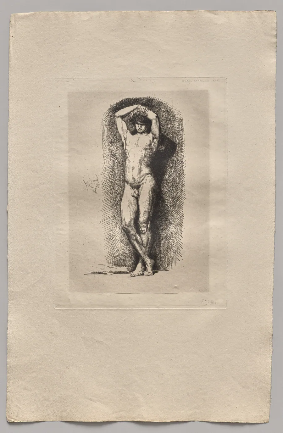 Male Académie by Nicolas-François Chifflart