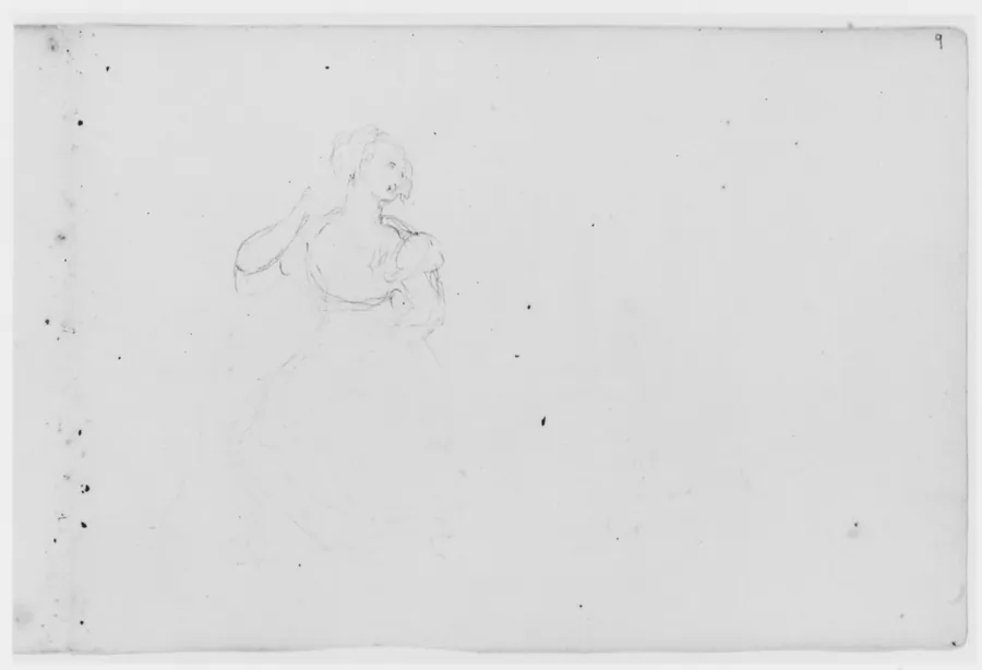 Seated Female Figure (from Sketchbook) by Asher Brown Durand