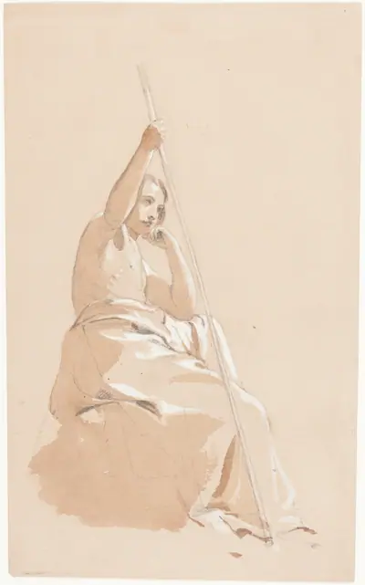 Seated Youth with a Staff