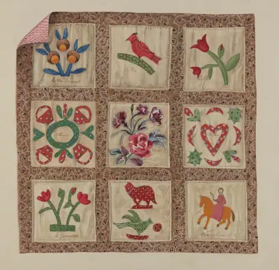 Doll Bed Applique Patchwork Quilt