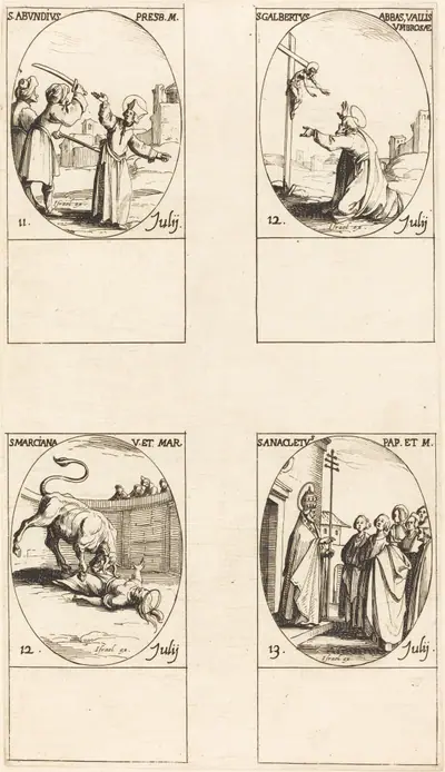 St. Abundius; St. Galbertus; St. Marciana; St. Anacletus
