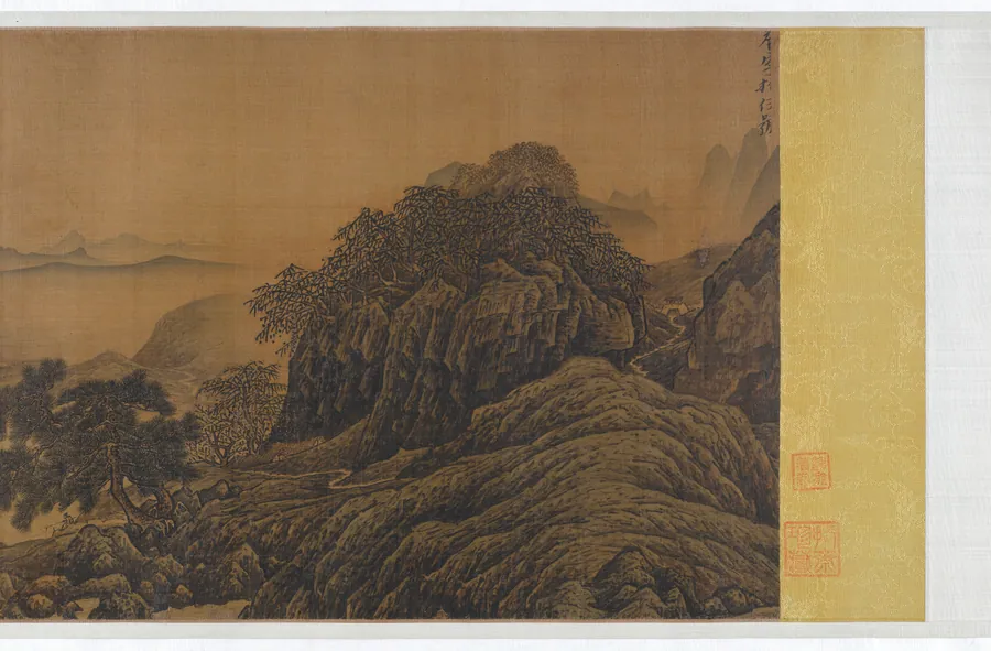 Fishing alone in a mountain stream 溪山獨釣圖 by Follower of Li Tang 李唐 (ca. 1050s-after 1130)