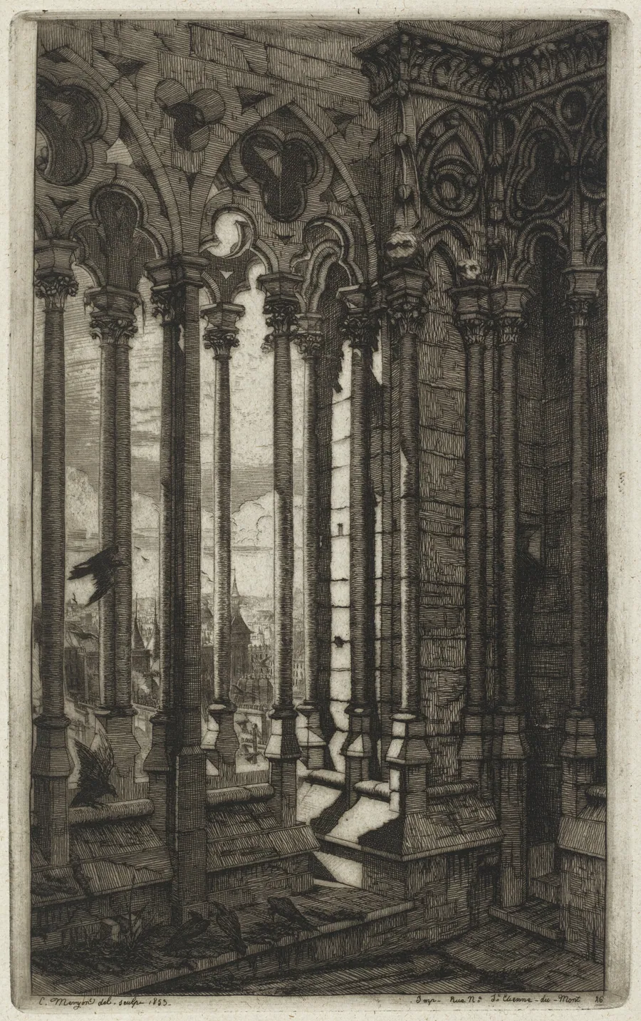 La galerie Notre-Dame, Paris (The Gallery of Notre Dame, Paris) by Charles Meryon